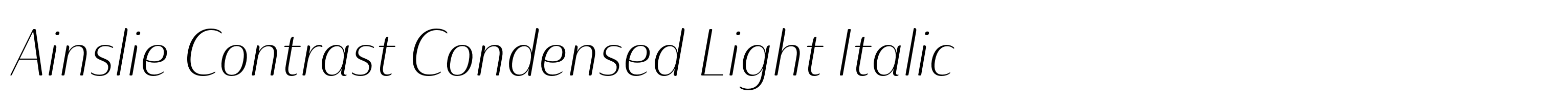 Ainslie Contrast Condensed Light Italic